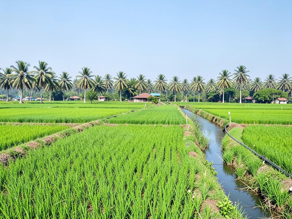 Wet Agricultural Land with Canal Water, Tenali